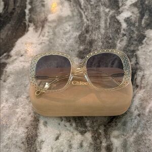 Chloe Women's Chiara Crystal Sunglasses, Brown, One Size